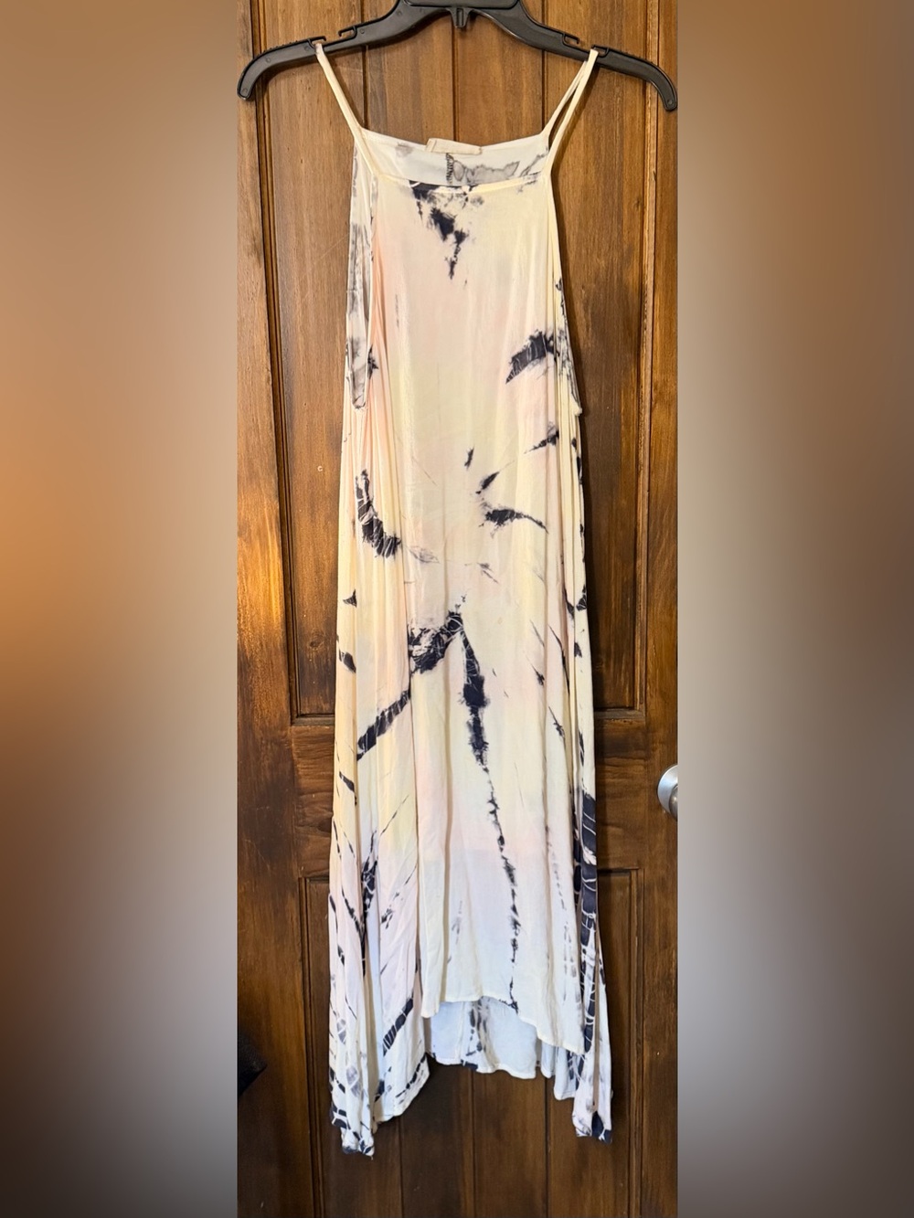 Altar'd State Cream  Tie-Dye High-Low Maxi Dress